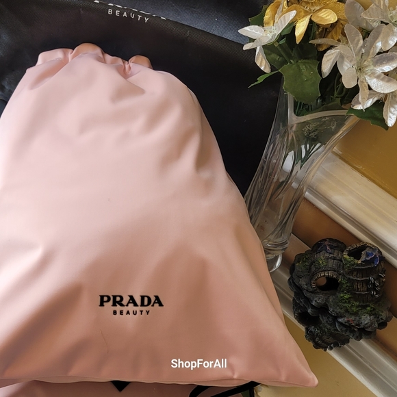 Prada Bag Reversible Pink Black Drawstring Sling Dust Bag NEW - Picture 11 of 16